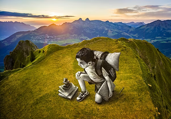 Une fresque monumentale de Saype au Chasseral